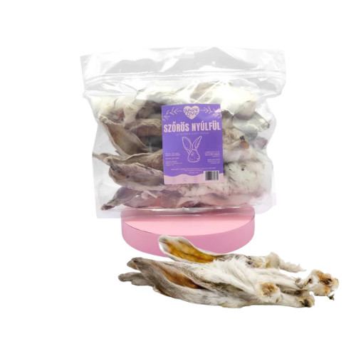 Nyúlfül szőrös - szárított rágcsa kutyáknak , 250g , Barf Love
