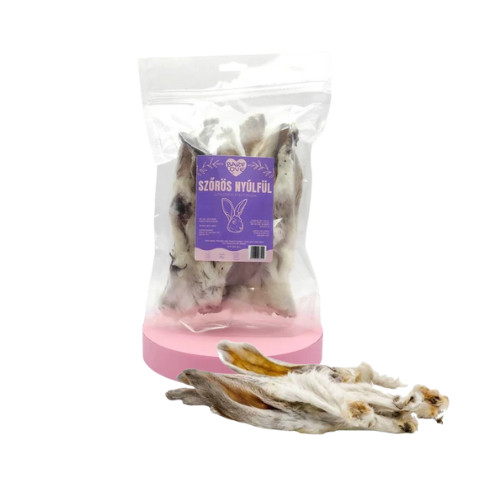 Nyúlfül szőrös - szárított rágcsa kutyáknak , 100g , Barf Love