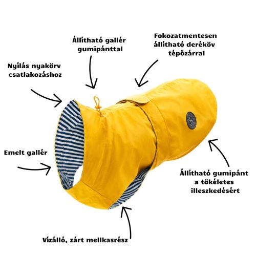 Milford esőkabát kutyáknak hámhoz is , KÉK , Hunter