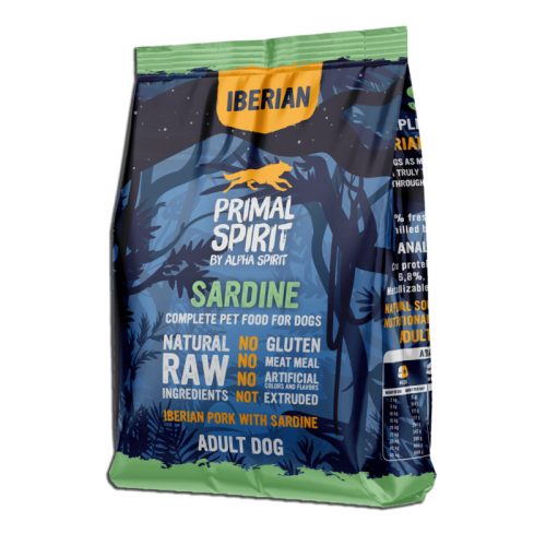 Primal Spirit Iberian Sardine 70% - SERTÉS+SZARDINIA száraztáp kutyáknak 1kg , Primal Spirit