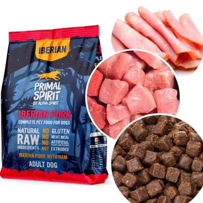 Primal Spirit Iberian Pork 70% - SERTÉS száraztáp kutyáknak 1kg , Primal Spirit