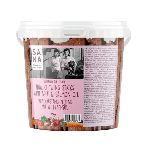Fogtisztító rágórúd - Marha vadlazacolajjal 500g , Sana Dog
