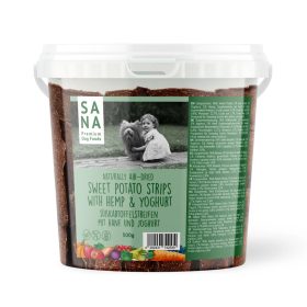   Szárított édesburgonya rágócsík kenderrel és joghurttal ,  500g , Sana Dog