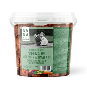   Szárított sütőtök rágócsík Biotinnal és Lenmagolajjal 300g , SanaDog