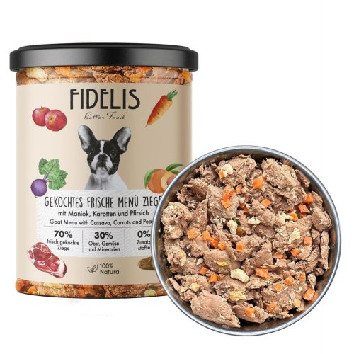 Főtt menü - Kecske sárgarépával és őszibarackkal  , 400g , Sanadog