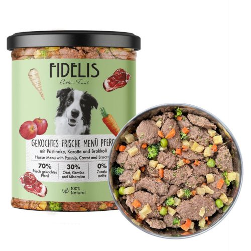 Főtt menü - Ló répával és brokkolival , 400g , Sanadog