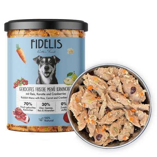 5+1 Főtt menü - Nyúl rizzsel, sárgarépával, áfonyával , 400g , Sanadog