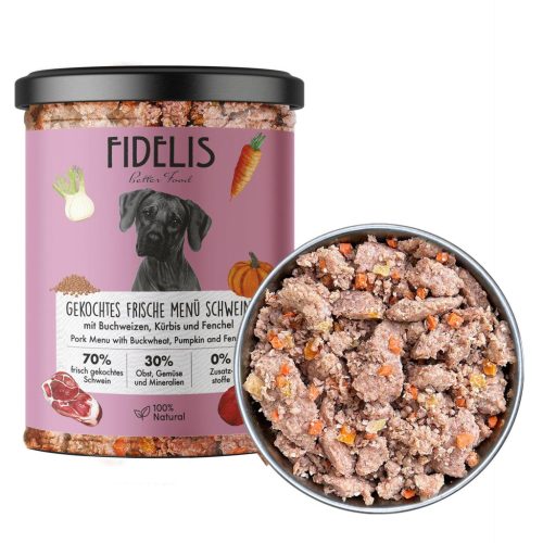 Főtt menü - Sertés hajdinával és sütőtökkel , 400g , Sanadog