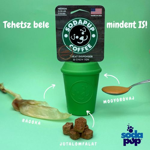 COFFEE CUP - Jutalomfalattal tölthető, méreganyagmentes játék kutyáknak , SodaPup®