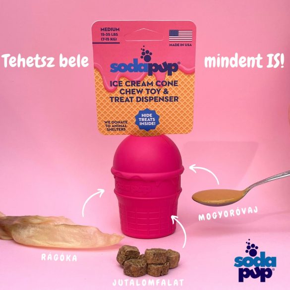 ICE CREAM - Jutalomfalattal tölthető, méreganyagmentes játék kutyáknak , SodaPup®