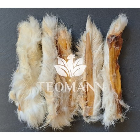 Nyúlbőr szőrős , szárított , Teomann