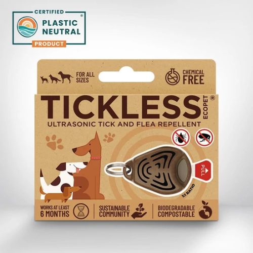 Vegyszermentes ultrahangos kullancs és bolha riasztó kutyáknak , BARNA , Tickless ECO-Pet