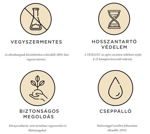 Vegyszermentes ultrahangos kullancs és bolha riasztó kutyáknak , BARNA , Tickless ECO-Pet