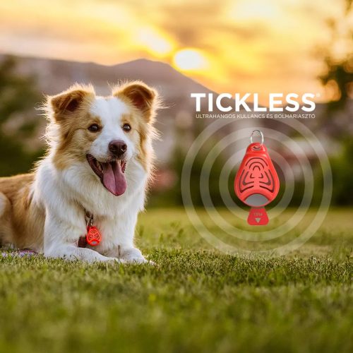 Vegyszermentes ultrahangos kullancs és bolha riasztó kutyáknak , Tickless , Fekete