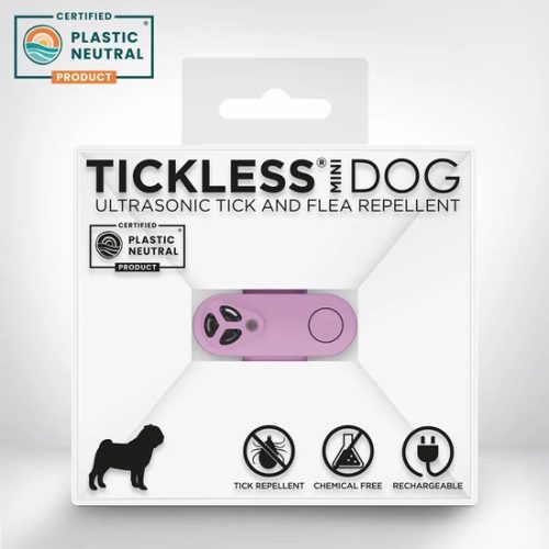 Vegyszermentes ultrahangos TÖLTHETŐ kullancs és bolha riasztó kutyáknak , LILA , Tickless 
