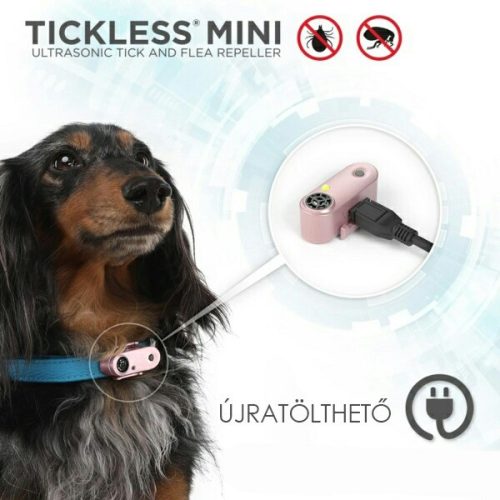 Vegyszermentes ultrahangos TÖLTHETŐ kullancs és bolha riasztó kutyáknak , LILA , Tickless 