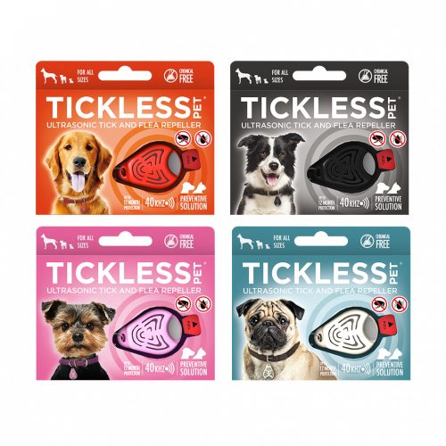 Vegyszermentes ultrahangos kullancs és bolha riasztó kutyáknak , Tickless , Narancs