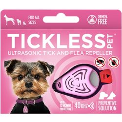   Vegyszermentes ultrahangos kullancs és bolha riasztó kutyáknak , Tickless , Pink
