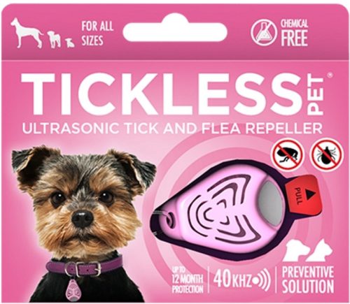 Vegyszermentes ultrahangos kullancs és bolha riasztó kutyáknak , Tickless , Pink