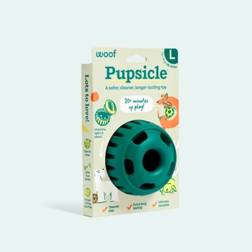 Pupsicle SZETT - tölthető interaktív játék jutalomfalat készítő formával , L , zöld , Woof