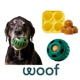   Pupsicle SZETT - tölthető interaktív játék jutalomfalat készítő formával , XL , zöld , Woof