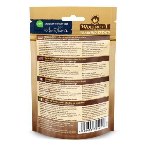 Wild Tréning snack - Kacsa és Pulyka édesburgonyával , Wolfsblut